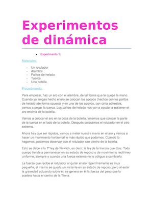 Experimentos De Dinámica