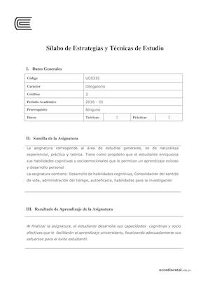 Silabo Estrategias Y Tecnicas De Estudio (1) (1)