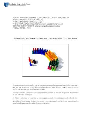 Concepto De Desarrollo Economico