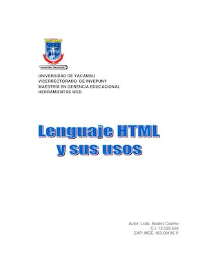 Lenguaje Html Y Sus Usos