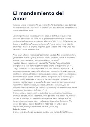 El Mandamiento Del Amor