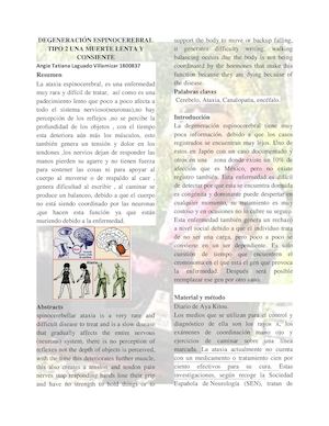 Degeneración Espinocerebral Tipo 2 Una Muerte Lenta Y Consiente (1) (2)