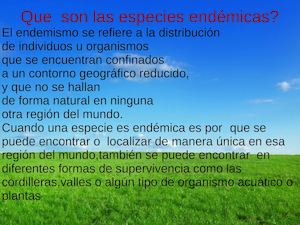 Especies endémicas