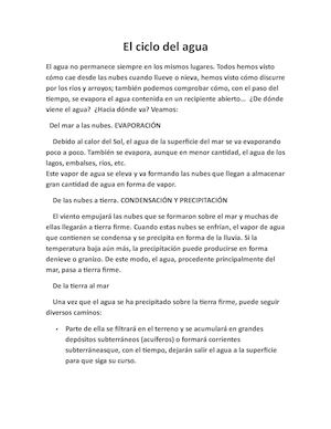 El Ciclo Del Agua