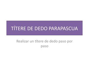 1títere De Dedo Parapascua