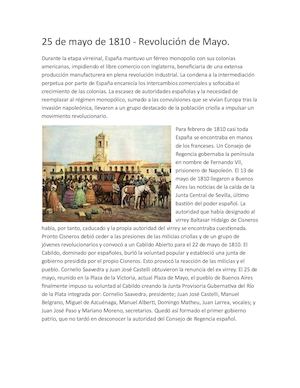 Revolución de Mayo De 1810