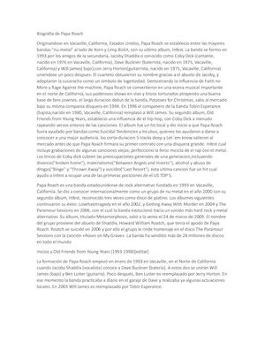 Biografia De Papa Roach