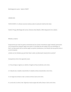 Morfología Del Cuento