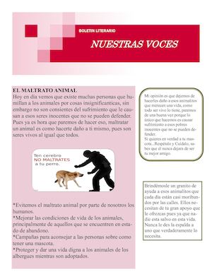 BOLETIN LITERARIO MALTRATO ANIMAL