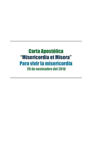 MISERICORDIA ET MISERA