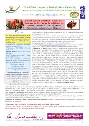 Lettre n°79 de décembre 2016