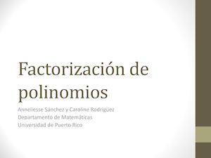 Factorizacion Agrupacion