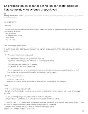 Delenguayliteratura Com La Preposición En Español Definición Concepto Ejemplos Lista Completa Y Locuciones Prepositivas