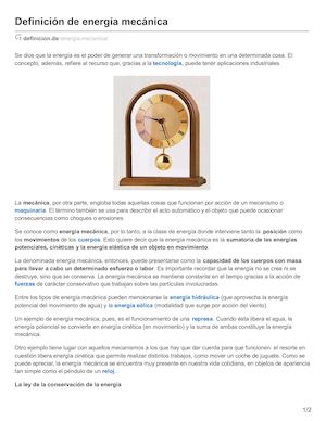 Definicion De Definición De Energía Mecánica