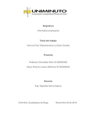 SALSAMENTARIA LA GRAN CHULETA S.A.S