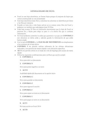 Generalidades De Excel