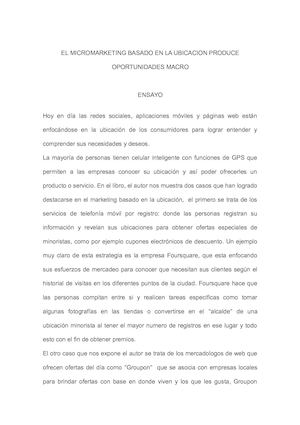 El Micromarketing Basado En La Ubicacion Produce Oportunidades Macro