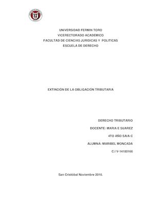 Extinción De La Obligación Tributaria