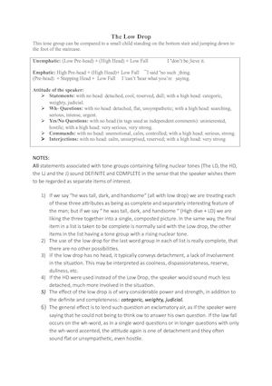 1 The Low Drop -Summary And Notes