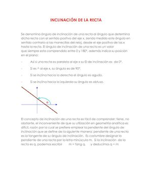 Inclinación De La Recta