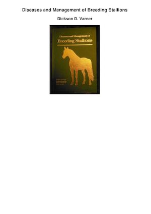 Stallion Pdf Calaméo - Diseases And Management Of Breeding Stallions PDF