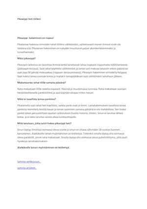 Pikavippi Heti Capitum