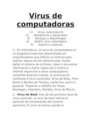 Virus De Computadoras