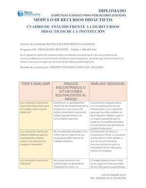 Cuadro De Análisis De Material Didáctico