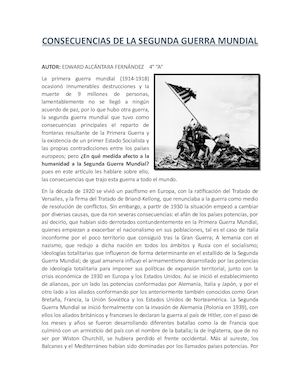 CONSECUENCIAS DE LA PRIMERA GUERRA MUNDIAL