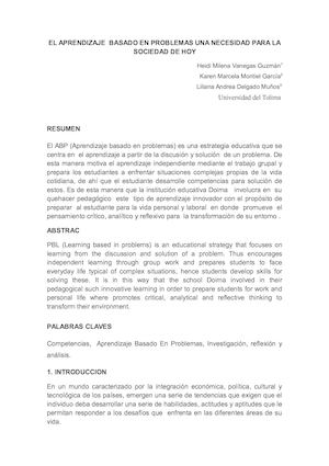 APRENDIZAJE BASADO EN PROBLEMAS