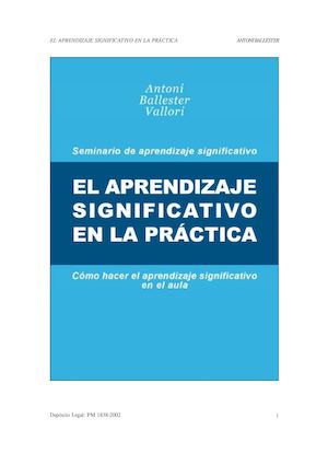 El Aprendizaje Significativo En La Practica