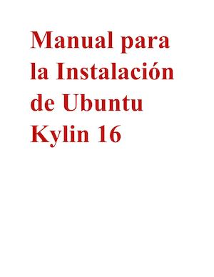Manual Para La Instalación De Ubuntu Kylin 16