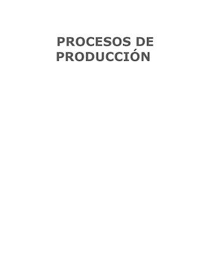 Tipos De Proceso De Producción