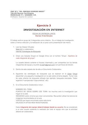 Ejercicio 3 Investigacion En Internet