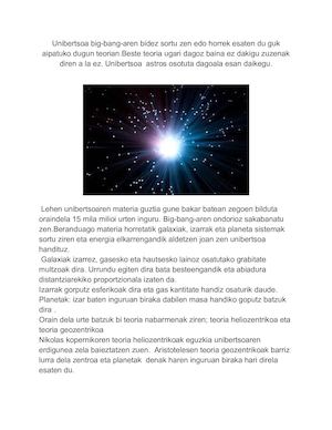 Unibertsoaren sorrera