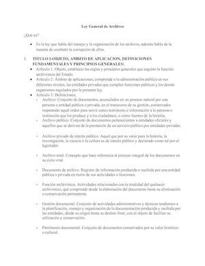 Ley General De Archivos