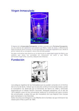 Historia del colegio La Inmaculada Concepción