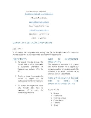 Manual De Mantenimiento Preventivo En Ingles