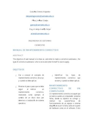 Manual De Mantenimiento Correctivo Español