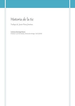 Historia De Las Tic