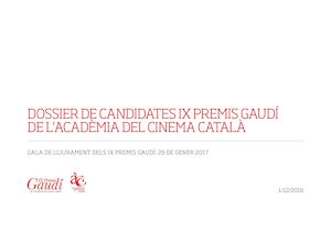 Dossier de Candidats IX Premis Gaudí