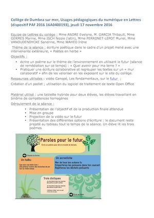 Animation Lettres du 17 novembre 2016