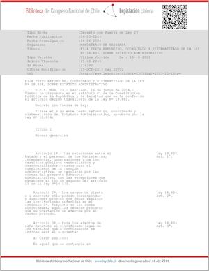 Dfl 29 Estatuto Administrativo