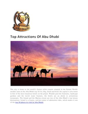 Top Attractions Of Abu Dhabi