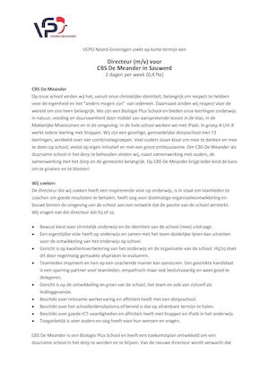 Vacature Directeur Meander