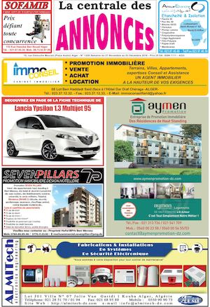 La Centrale des Annonces N° 1329 Semaine du 27 Novembre au 03 Décembre 2016
