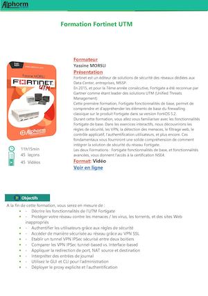 Alphorm Fiche Formation Fortinet Utm