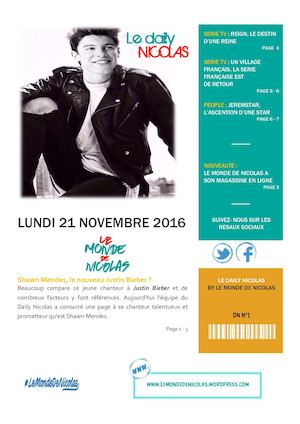 N ° 1 - Lundi 21 Novembre 2016