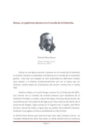 Donaz un egabrense pionero en el mundo de la Historieta