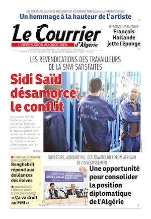 Le Courrier D'Algérie Du Samedi 3 Décembre 2016